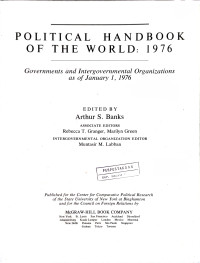 Political Handbook of the World: 1976 (Governments and Intergovernmental Organizations as of January 1, 1976)