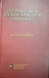 Image of Bijdrage tot de Derziening Der Grondwet