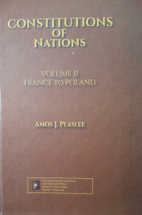 Image of Constitutions of Nations: Vol II France to Poland
