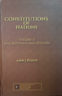 Constitutions of Nations Volume II Asia Australia Oceania