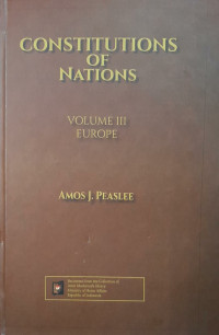 Image of Constitutions of Nations Volume III - Europe