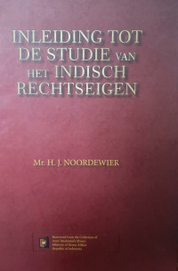 Inleiding tot de studie van het Indisch rechtseigen