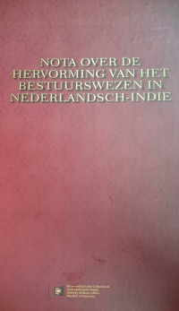 Image of Nota over de Hervorming van het Bestuurswezen in Nederlandsch-Indie