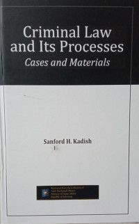 Image of Criminal Law And Its Processes