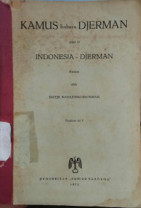 Kamus Bahasa Djerman; Indonesia - Djerman